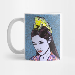 Comic Girl With Frog Mug